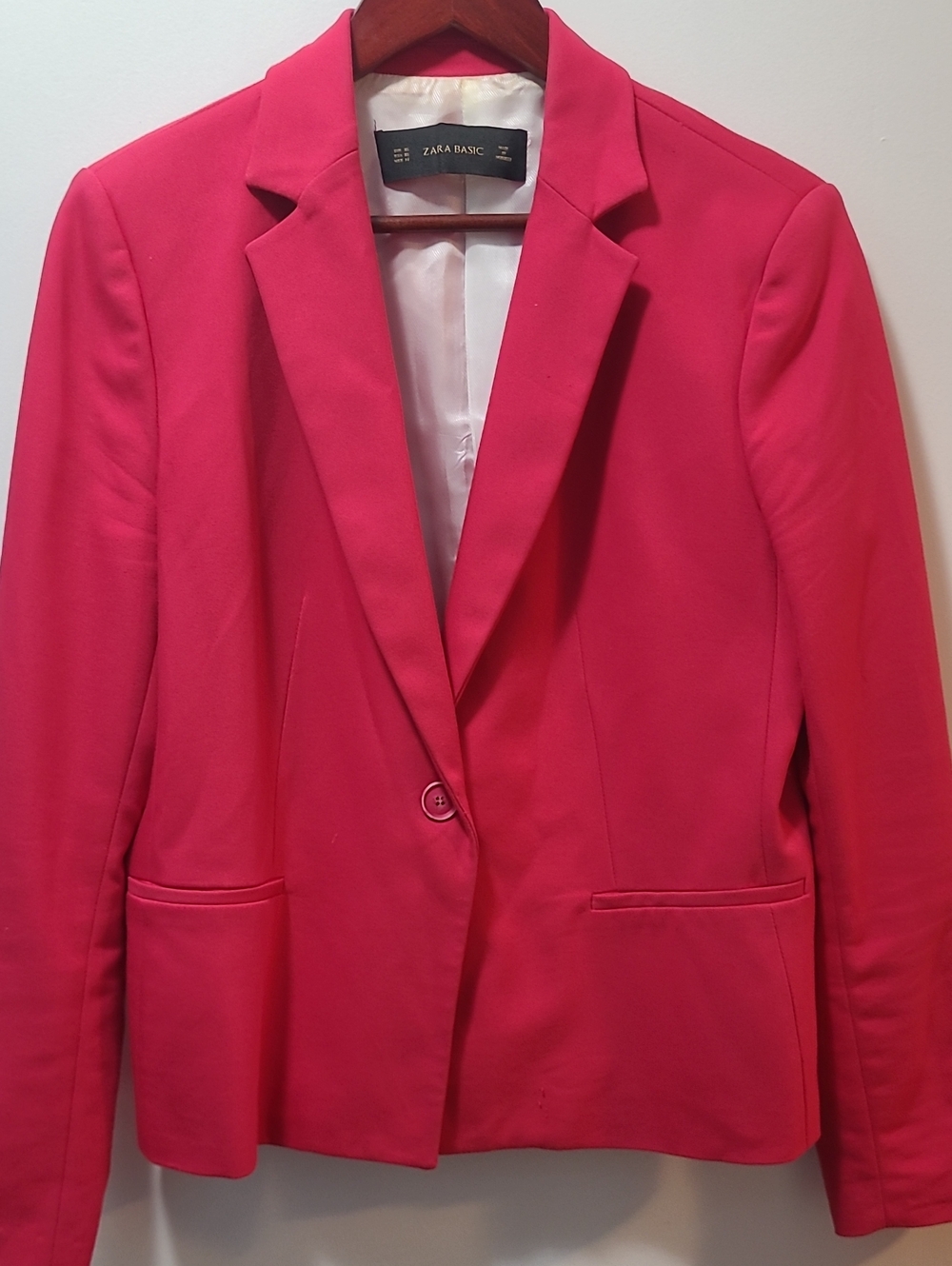 Zara Hot Pink Single-Button Tailored Blazer